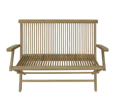 Product image of the product “Bench with Armrest, 89 cm Height | Teak Wood, Natural Finish ”